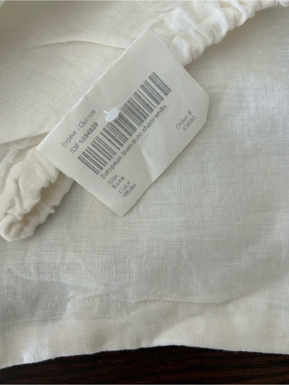 Quince Creamy White Linen Euro Sham- Soft Breathable Bedding NEW